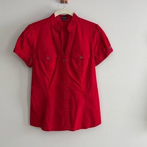 Express Essential Shirt. Short sleeve. Red. Size S.